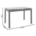 Τραπέζι επεκτεινόμενο Finn pakoworld γυάλινο 8χιλ μαύρο 110-170x70x75εκ - Image 7