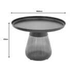 Βοηθητικό τραπέζι Kunlo Inart μαύρο μέταλλο-μαύρο γυαλί Φ60x42εκ - Image 5