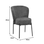 Καρέκλα Houlian pakoworld ανθρακί ύφασμα-πόδι μαύρο μέταλλο 44x66x89εκ - Image 9