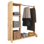 Έπιπλο εισόδου Renesme pakoworld ανοιχτό καρυδί 106x35x128εκ - Image 2