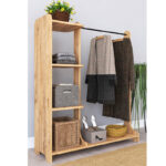 Έπιπλο εισόδου Renesme pakoworld ανοιχτό καρυδί 106x35x128εκ - Image 3