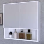 Ντουλάπι μπάνιου με καθρέπτη Zante pakoworld λευκό 70x17x70εκ - Image 4