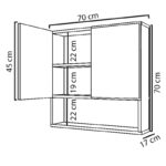 Ντουλάπι μπάνιου με καθρέπτη Zante pakoworld λευκό 70x17x70εκ - Image 5