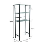 Έπιπλο πλυντηρίου Zermin pakoworld μελαμίνης-μεταλλικό φυσικό-μαύρο 70x25x150εκ - Image 3