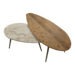 Τραπέζι σαλονιού Monty pakoworld 2 τεμ σε απόχρωση φυσικό-μπεζ μαρμάρου 116x46x46εκ - Image 2