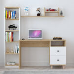 Σύνθεση γραφείου Kontor pakoworld sonoma-λευκό 160x50x162εκ - Image 3