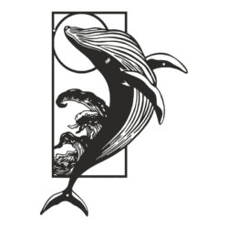 Διακοσμητικό τοίχου Whale pakooworld μαύρο μεταλλικό 38x1