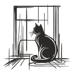 Διακοσμητικό τοίχου Caten pakooworld μαύρο μεταλλικό 50x1