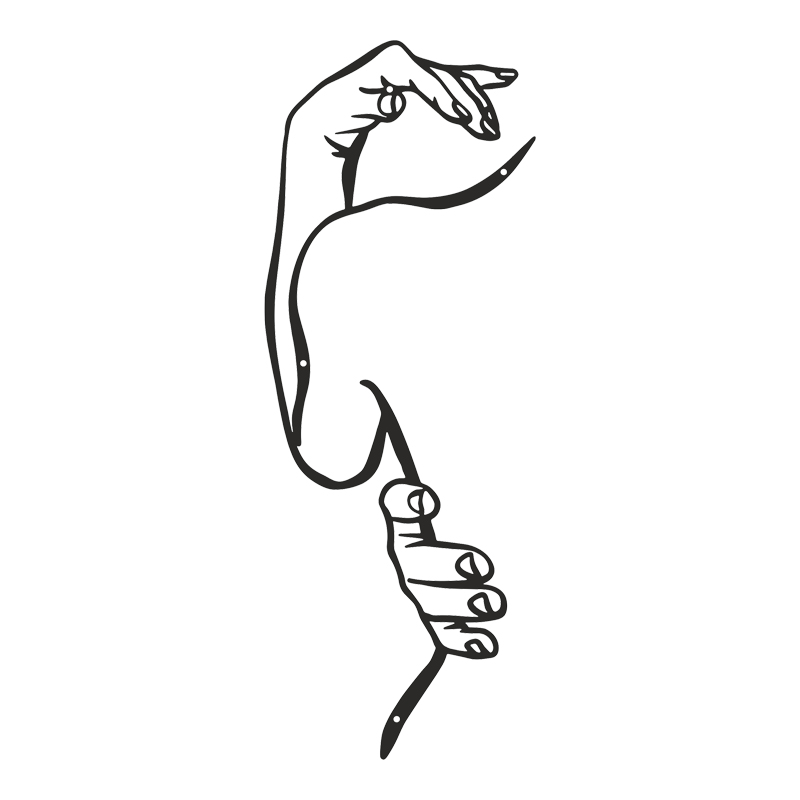 120-000645 Διακοσμητικό τοίχου Femalo pakooworld μαύρο μεταλλικό 20x0