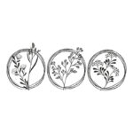 Διακοσμητικό τοίχου Fremio pakooworld σετ 3τεμ μαύρο μεταλλικό Φ30x0