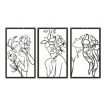 Διακοσμητικό τοίχου Witho pakooworld σετ 3τεμ μαύρο μεταλλικό 30x0