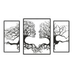 Διακοσμητικό τοίχου Connecto pakooworld σετ 3τεμ μαύρο μεταλλικό