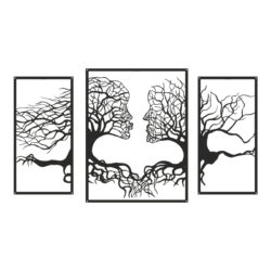 Διακοσμητικό τοίχου Connecto pakooworld σετ 3τεμ μαύρο μεταλλικό