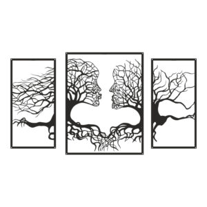 Διακοσμητικό τοίχου Connecto pakooworld σετ 3τεμ μαύρο μεταλλικό