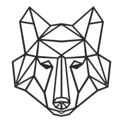 Διακοσμητικό τοίχου Wolfo pakooworld μαύρο μεταλλικό 40x1