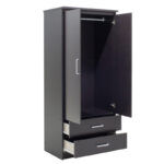 Ντουλάπα ρούχων δίφυλλη OLYMPUS pakoworld χρώμα wenge 81x57x183εκ - Image 5