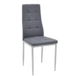 Καρέκλα Cube pakoworld PU γκρι-πόδι χρωμίου