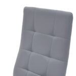 Καρέκλα Cube pakoworld PU γκρι-πόδι χρωμίου - Image 5