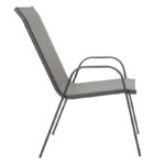 Tραπεζαρία Calan-Ensure pakoworld σετ 7τεμ σκούρο ανθρακί μέταλλο και textilene ανθρακί 140x80x70εκ - Image 9