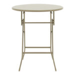 Τραπέζι Albero pakoworld πτυσσόμενο μέταλλο σε σαμπανιζέ απόχρωση Φ60x70εκ - Image 2