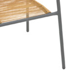 Πολυθρόνα Lindaria pakoworld στοιβαζόμενη μέταλλο σε ανθρακί και pe rattan σε φυσική απόχρωση 54x63x74εκ - Image 7