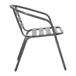 Tραπεζαρία Watson-Tade pakoworld σετ 3τεμ μέταλλο ανθρακί-γυαλί Φ60x70εκ - Image 4