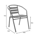 Tραπεζαρία Watson-Tade pakoworld σετ 3τεμ μέταλλο ανθρακί-γυαλί Φ60x70εκ - Image 8