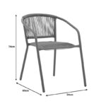 Τραπεζαρία Watson-Lindaria pakoworld 3τεμ μέταλλο ανθρακί-γυαλί και pe rattan σε φυσική απόχρωση 70x70x70εκ - Image 8