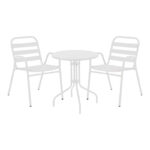 Τραπεζαρία Vergo-Sussie pakoworld σετ 3τεμ λευκό μέταλλο Φ60x70εκ - Image 2