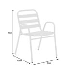 Τραπεζαρία Vergo-Sussie pakoworld σετ 3τεμ λευκό μέταλλο Φ60x70εκ - Image 9