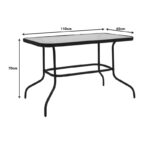 Τραπεζαρία Valor-Calan pakoworld σετ 5τεμ μέταλλο μαύρο-γυαλί-textilene μαύρο 110x60x70εκ - Image 10