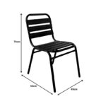 Τραπεζαρία Valor-Sussie pakoworld σετ 5τεμ μέταλλο μαύρο-γυαλί 110x60x70εκ - Image 7