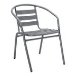 Τραπεζαρία Valor-Tade pakoworld σετ 5τεμ μέταλλο ανθρακί-γυαλί 110x60x70εκ - Image 2