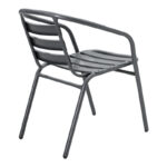 Τραπεζαρία Valor-Tade pakoworld σετ 5τεμ μέταλλο ανθρακί-γυαλί 110x60x70εκ - Image 3