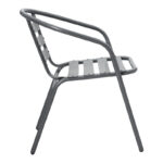 Τραπεζαρία Valor-Tade pakoworld σετ 5τεμ μέταλλο ανθρακί-γυαλί 110x60x70εκ - Image 4