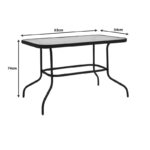 Τραπεζαρία Valor-Tade pakoworld σετ 5τεμ μέταλλο ανθρακί-γυαλί 110x60x70εκ - Image 9