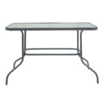 Τραπεζαρία Valor-Lindaria pakoworld σετ 5τεμ μέταλλο ανθρακί-γυαλί-pe rattan σε φυσική απόχρωση 110x60x70εκ - Image 6