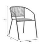 Τραπεζαρία Lindaria-Ensure pakoworld 5τεμ μέταλλο-γυαλί σε σαμπανιζέ απόχρωση 140x80x70εκ - Image 8