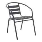 Τραπεζαρία Tade-Ensure pakoworld 5τεμ μέταλλο-γυαλί σε μαύρη απόχρωση 140x80x70εκ - Image 2