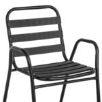 Τραπεζαρία Sussie-Ensure pakoworld 5τεμ μέταλλο-γυαλί σε μαύρη απόχρωση 140x80x70εκ - Image 4