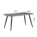 Τραπεζαρία Naoki σετ 5 τεμ pakoworld γυάλινο- pe rattan σε φυσική απόχρωση με μαυρα πόδια 140x80x78εκ - Image 10