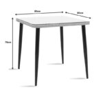 Τραπεζαρία Naoki-Tanish σετ 3 τεμ pakoworld μέταλλο μαύρο-pe φυσικό-γυαλί 80x80x78εκ - Image 10