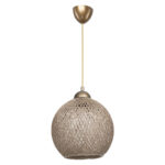 Φωτιστικό οροφής μονόφωτο Leshia pakoworld Ε27 καφέ Φ26x26εκ