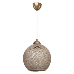 Φωτιστικό οροφής μονόφωτο Leshia pakoworld Ε27 καφέ Φ26x26εκ