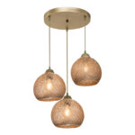 Φωτιστικό οροφής τρίφωτο PWL-1121 pakoworld Ε27 μπεζ-χρυσό Φ40x80εκ - Image 3