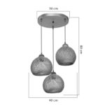 Φωτιστικό οροφής τρίφωτο PWL-1121 pakoworld Ε27 μπεζ-χρυσό Φ40x80εκ - Image 4