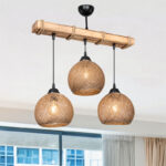 Φωτιστικό οροφής τρίφωτο Fiona pakoworld Ε27 φυσικό-μπεζ 50x20x63εκ - Image 3