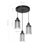 Φωτιστικό οροφής τρίφωτο PWL-1195 pakoworld Ε27 μαύρο-amber Φ30x80εκ - Image 4