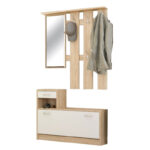 Έπιπλο εισόδου Jamie pakoworld φυσικό-λευκό 100x27.5x187εκ - Image 2