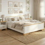 Κρεβάτι Jaden pakoworld golden oak-λευκό antique 160x200εκ - Image 2